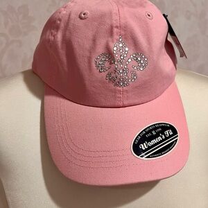 NWT-Pink Women's Cap w/ Fleur-de-lis Rhinestone & TPC Sawgrass embroidered.